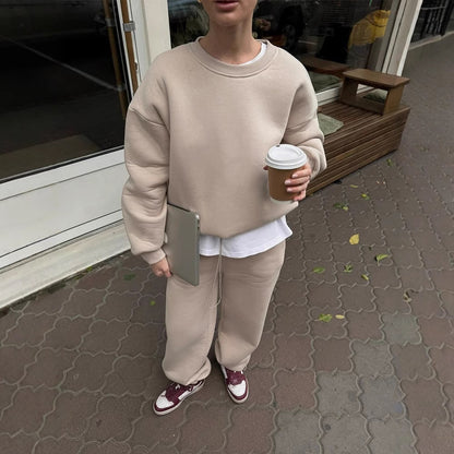 Ensemble de pull décontracté pour femmes et pantalon large Chic und Stil