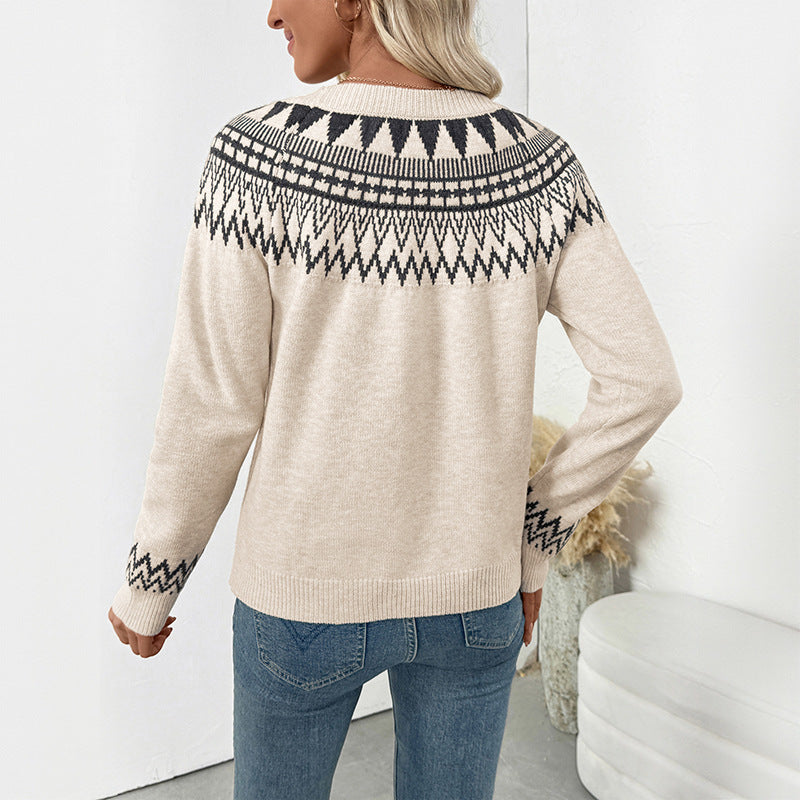 Pull en tricot pour femmes avec motif nordique Chic und Stil