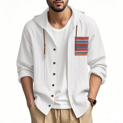 Veste à capuche décontractée pour hommes avec motif coloré et boutons pratiques Chic und Stil