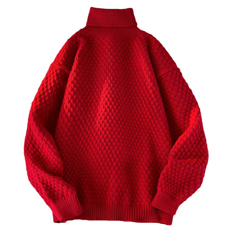 Pull femme en grosse maille avec col montant Chic und Stil