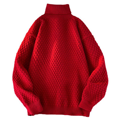 Pull femme en grosse maille avec col montant Chic und Stil