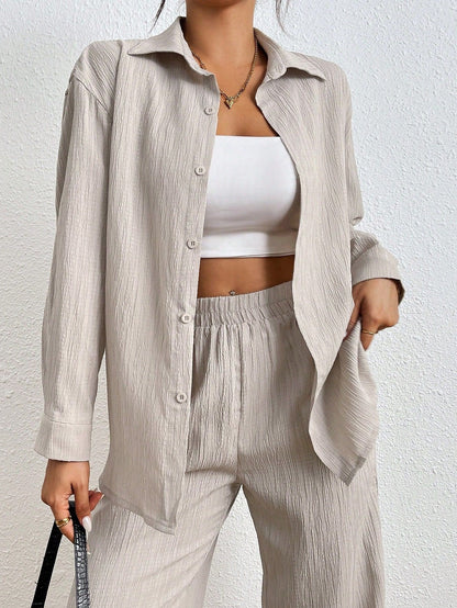 Dames Ensemble léger et aéré à deux pièces avec design structuré Chic und Stil