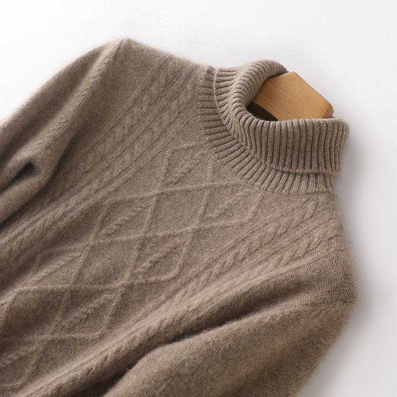 Pull à col montant pour femmes avec motif en torsades Chic und Stil