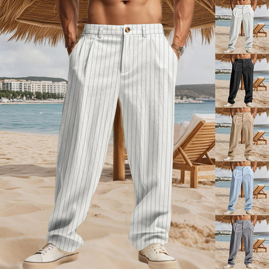 Casual beach pants for men with a comfortable fit and a stylish striped pattern Chic und Stil