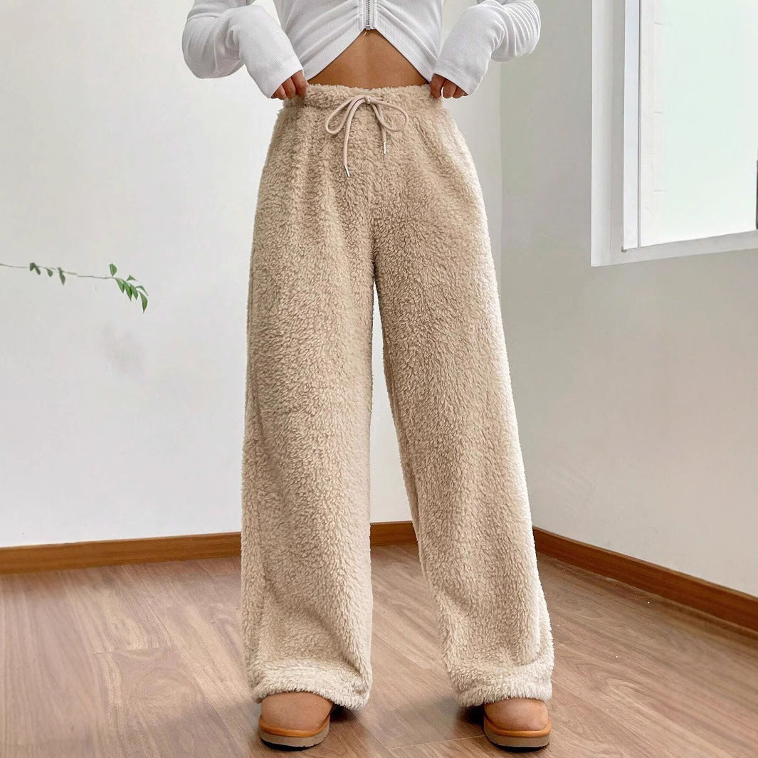 Women Cozy Fleece Wide Cut Pants Chic and Style