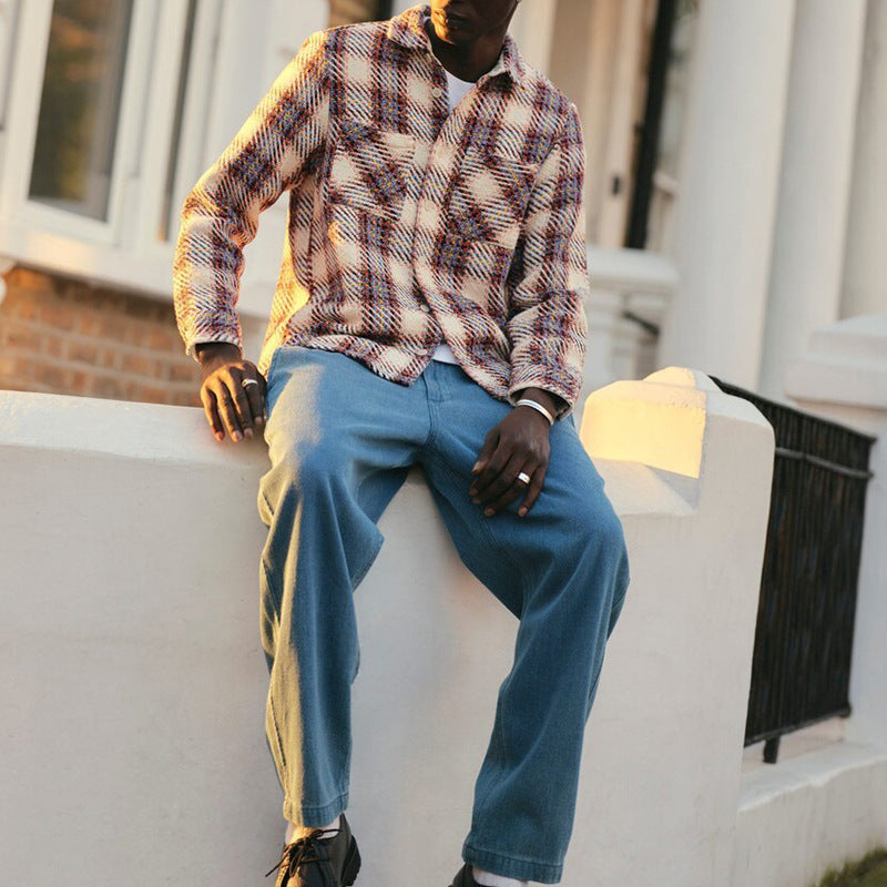 Chemise en flanelle à carreaux pour hommes avec deux poches poitrine Chic und Stil