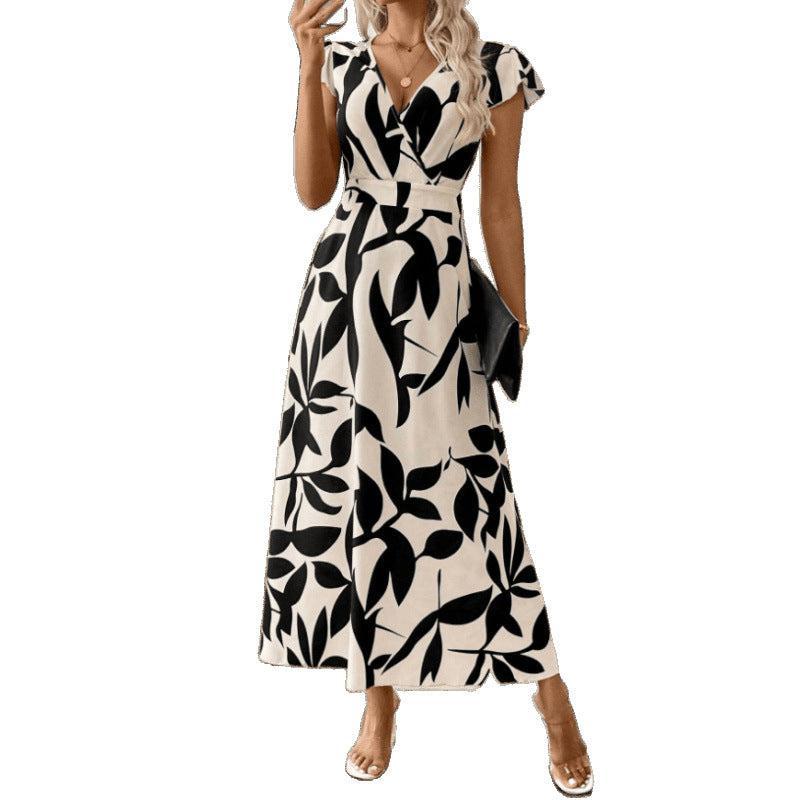 Robes maxi florales à enrouler pour femmes Chic und Stil 1751426039