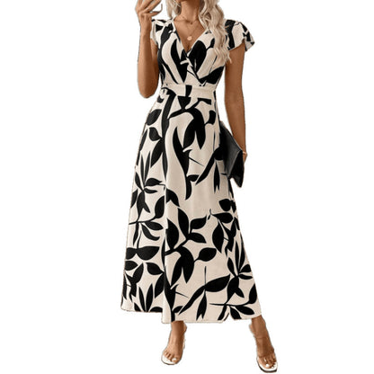 Robes maxi florales à enrouler pour femmes Chic und Stil 1751426039