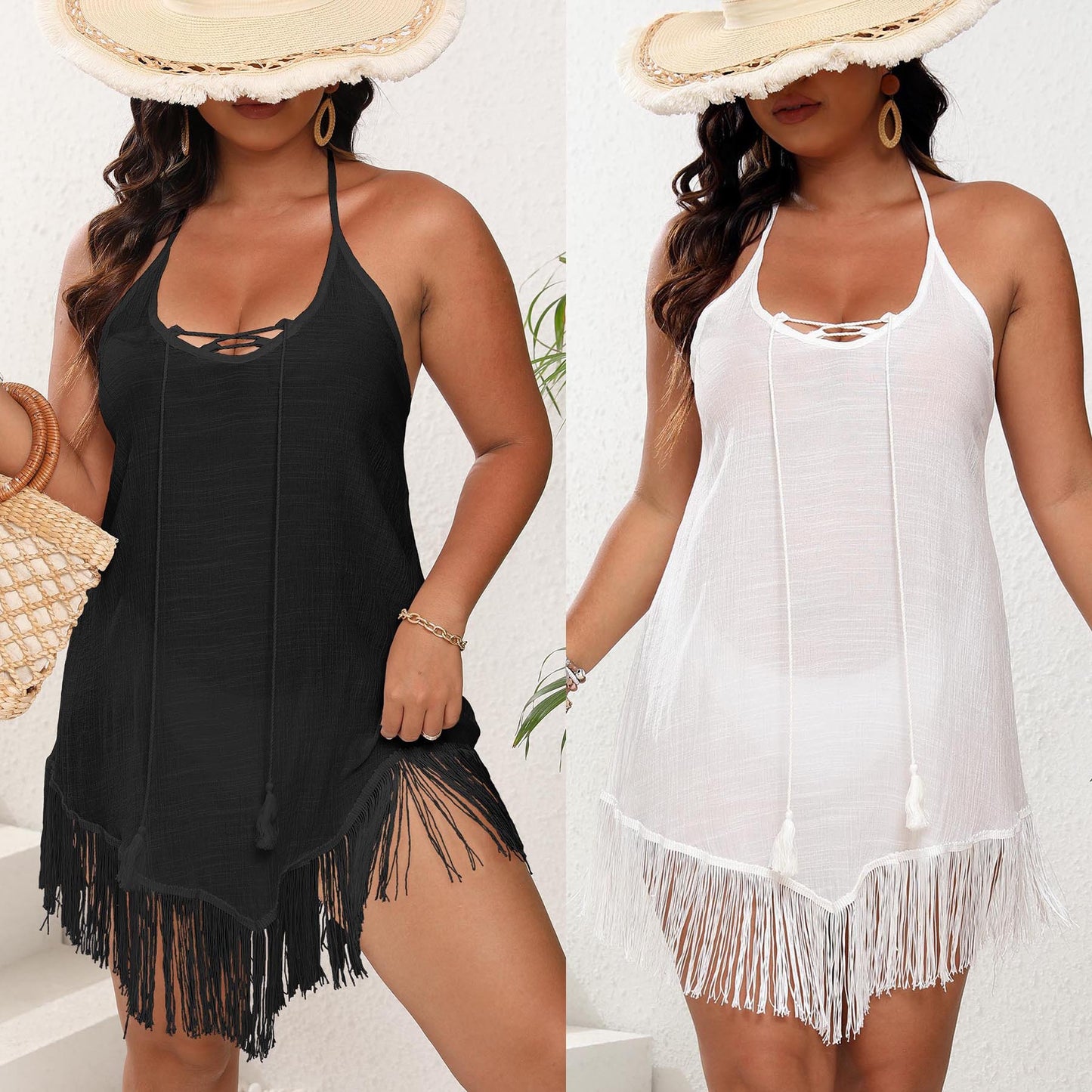 Robe de plage à halter boho pour femmes Chic und Stil