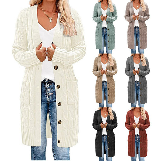 Cardigan en grosse maille pour femmes avec motif de tresses décoratif et poches pratiques Chic und Stil