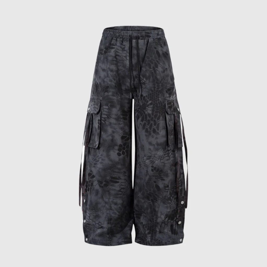 Chic and Stylish Women’s Baggy Pants with Casual Side Pockets and Floral Pattern