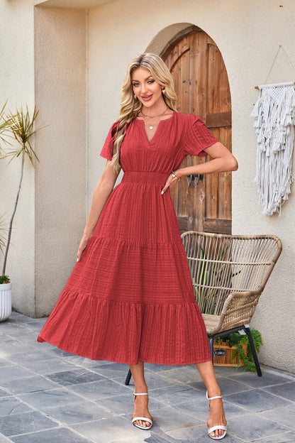 Robe maxi pour dames en tissu léger rayé Chic und Stil