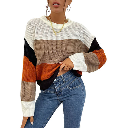 Pull femme confortable avec motif rayé moderne Chic und Stil