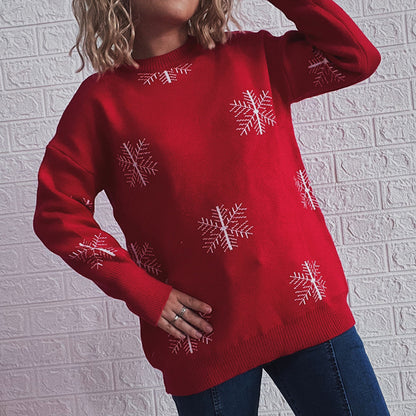 Pull femme festif avec motif de cloche joyeux et coupe décontractée Chic und Stil