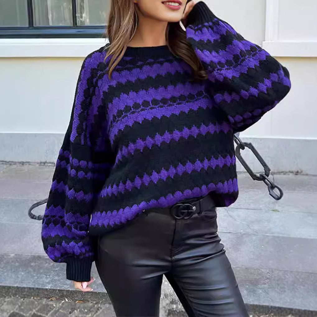 Pull en tricot confortable pour femmes avec un motif de torsades moderne et des accents graphiques Chic und Stil