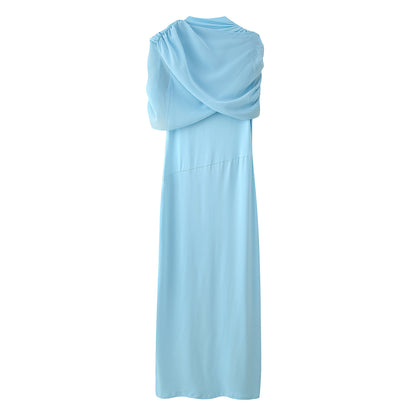 Robe maxi femme avec fronces décoratives et drapé élégant Chic und Stil