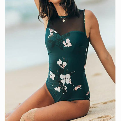 Maillot de bain femme avec panneau en mesh à fleurs Chic und Stil