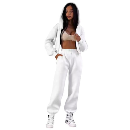 Chic and Style women's cozy zip-up hoodie and jogger pants set