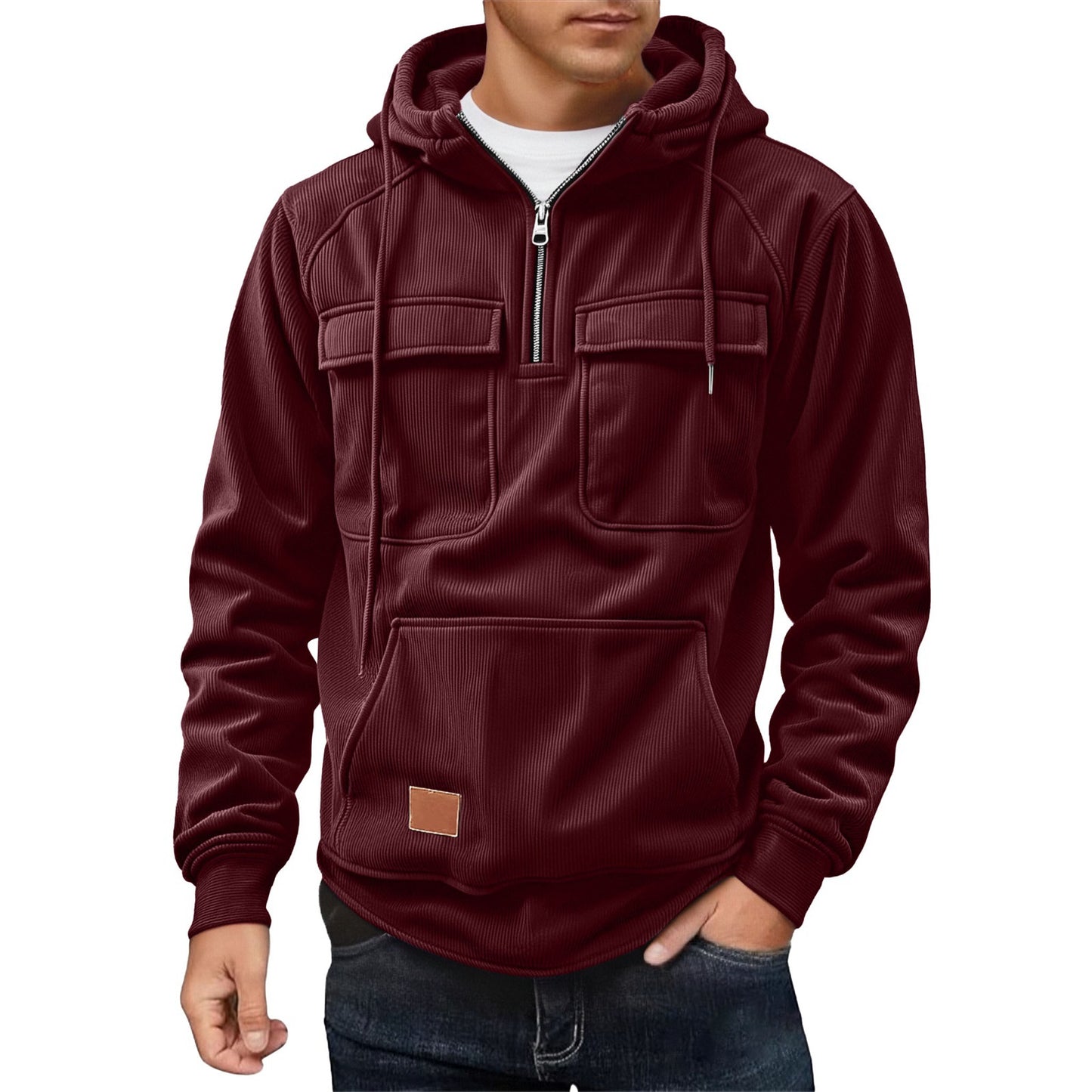 Pull en polaire pour hommes avec col zippé et poches pratiques Chic und Stil