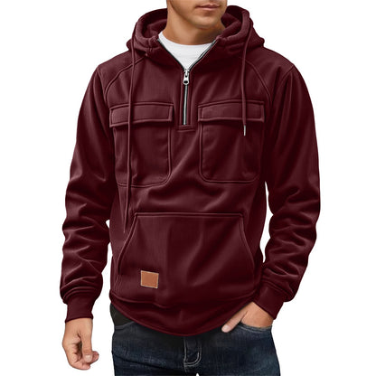 Pull en polaire pour hommes avec col zippé et poches pratiques Chic und Stil