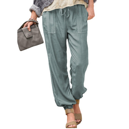 Ladies Comfortable Summer Pants with Elastic Waist and Practical Pockets Chic and Style
