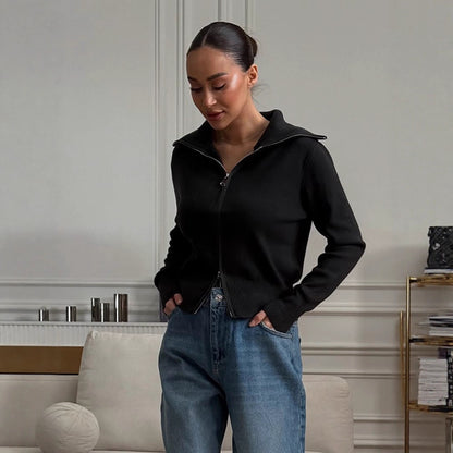 Dames confortable cardigan à fermeture éclair Chic und Stil