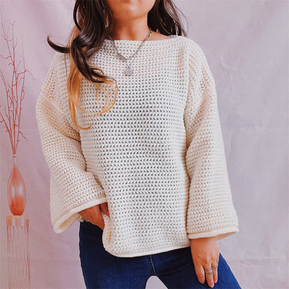 Pull en grosse maille pour femmes avec coupe ample et manches décontractées Chic und Stil