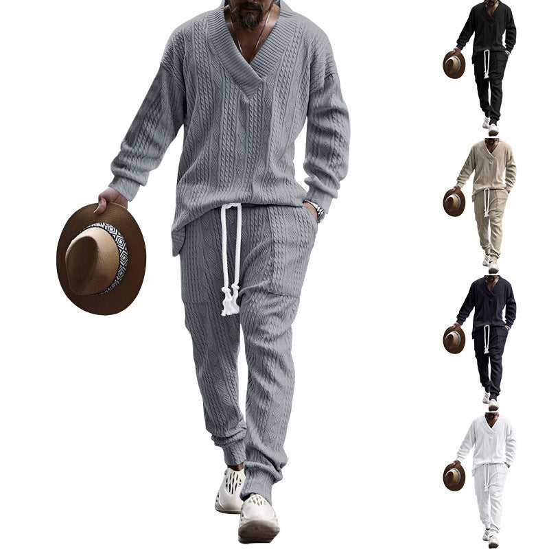 Costume tricot homme avec décolleté en V et taille élastique Chic und Stil