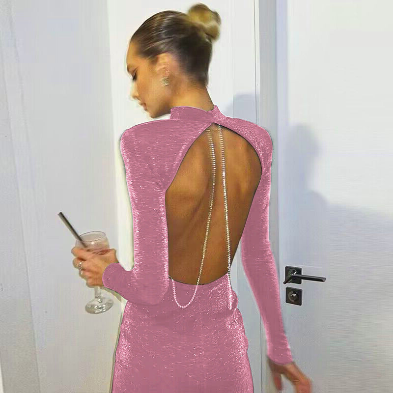 Women's mini dress with shiny detail on the back Chic und Stil