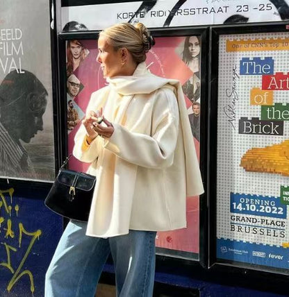 Chic and Style oversized elegant jacket for women with voluminous collar