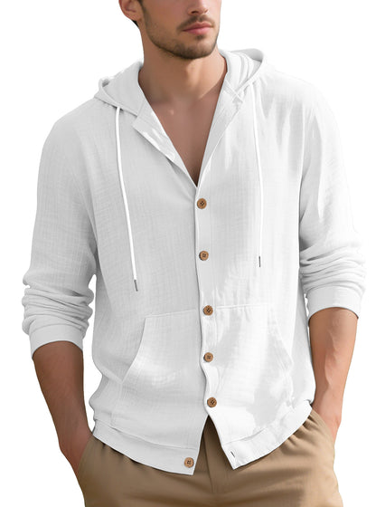 Elegant casual jacket for men with hood and practical pockets Chic and Style