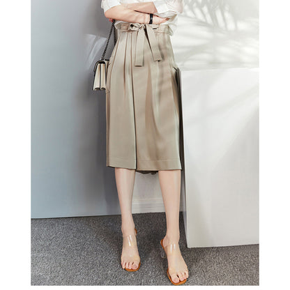 Pantalons en satin à jambes larges pour femmes Chic und Stil