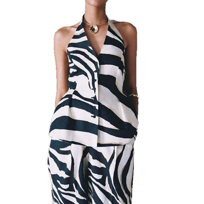 Chic and Style zebra print wide pants for women