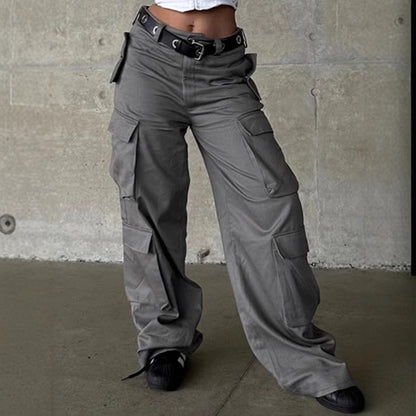 Pantalon cargo pour femmes à coupe large et poches fonctionnelles Chic und Stil