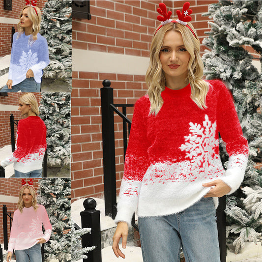 Pull hiver à motifs de flocons de neige pour femmes Chic und Stil