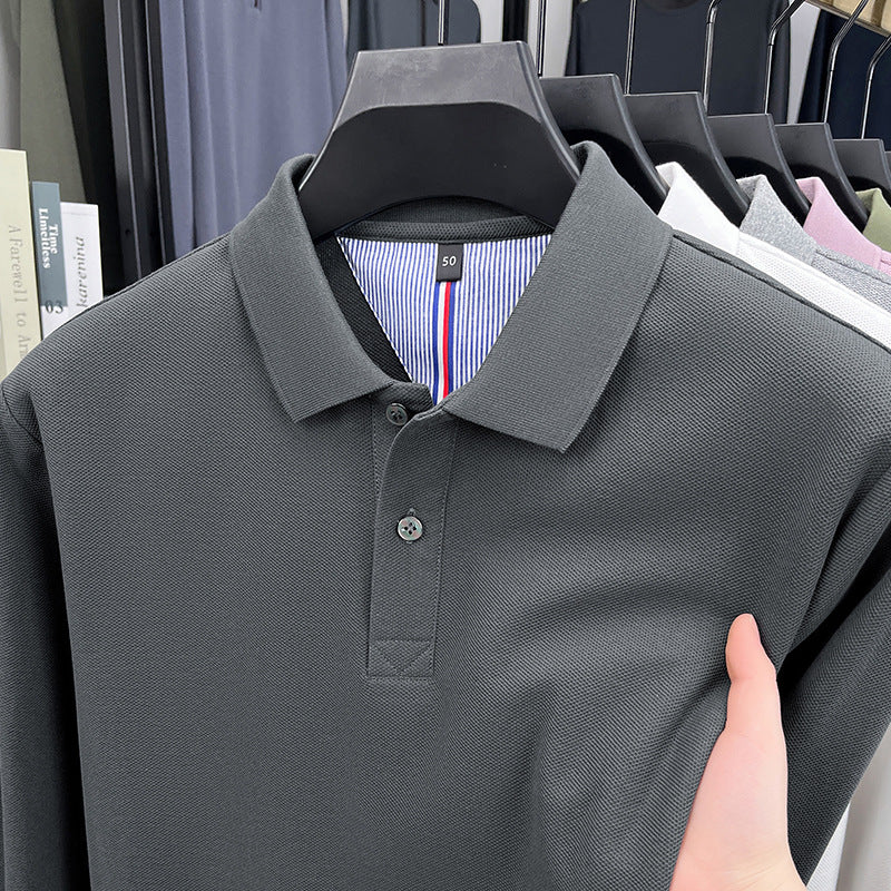Men's Long Sleeve Polo with Structured Design and Breathable Properties Chic and Style