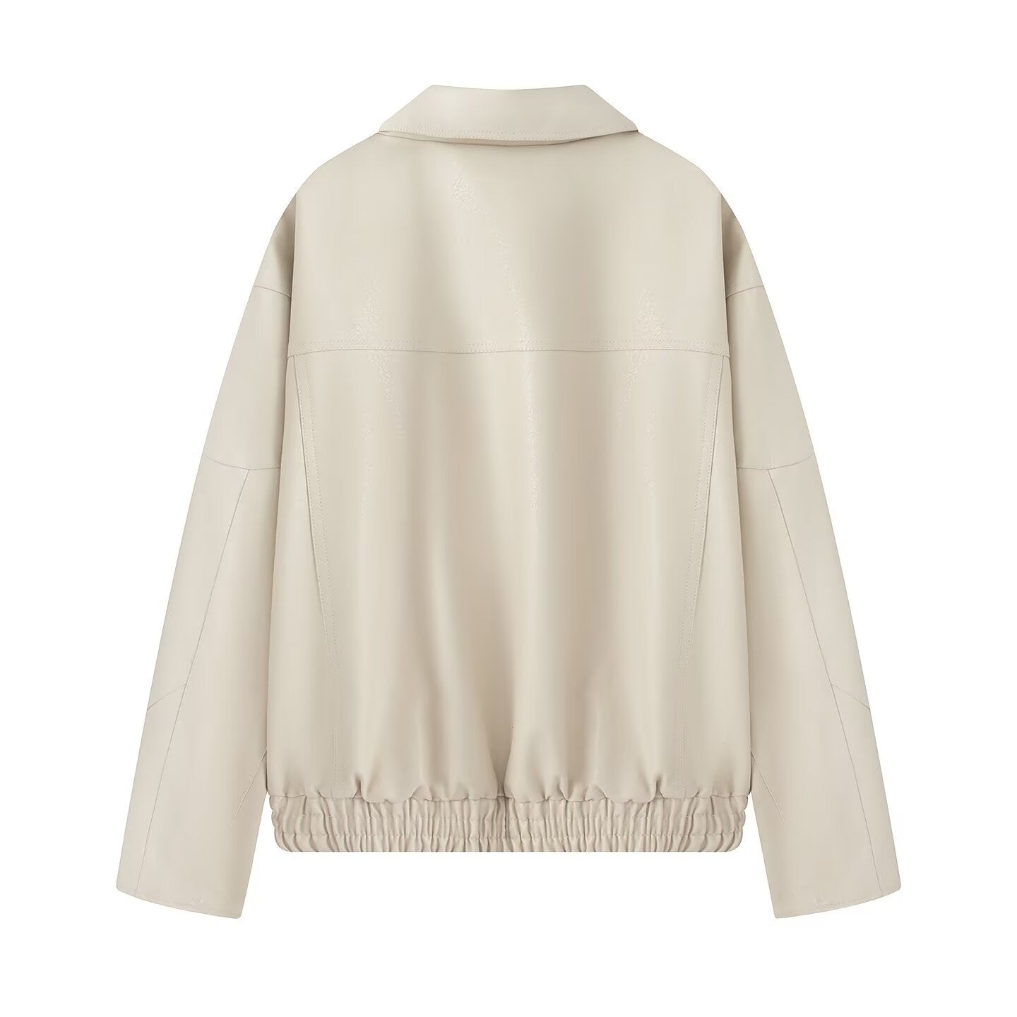 Dames élégante veste en simili cuir avec poches zippées pratiques Chic und Stil