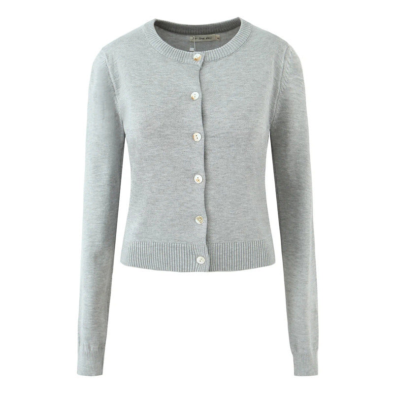 Dames cardigan durable avec fermeture à boutons et encolure ronde Chic und Stil