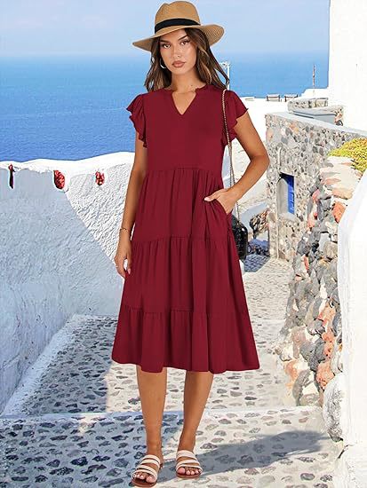 Robe de loisir pour femmes avec des détails en volants et des poches Chic und Stil
