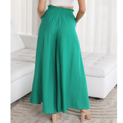 Wide Palazzo pants for women with elastic waist and practical side pockets Chic and Style