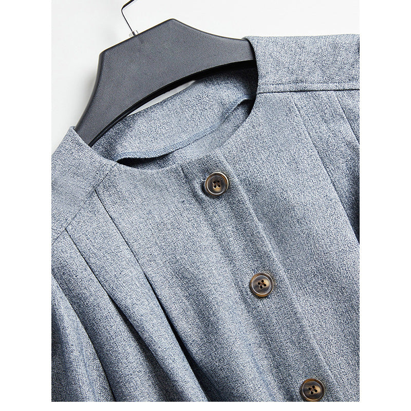 Robe midi à boutons avec manches bouffantes Chic und Stil