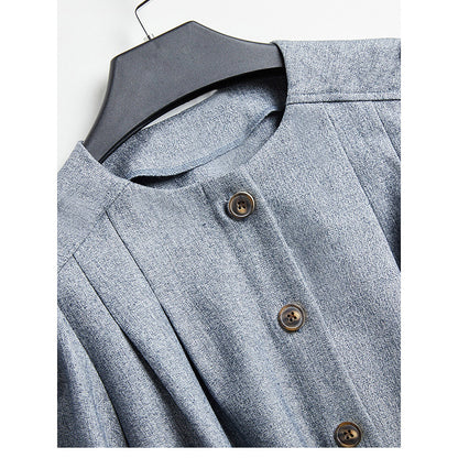 Robe midi à boutons avec manches bouffantes Chic und Stil