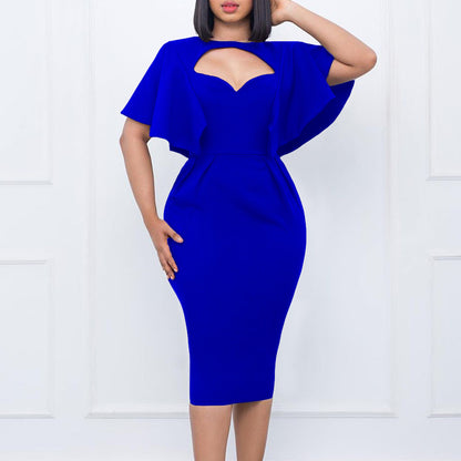 Robe crayon femme avec des manches volumineuses et des détails découpés Chic und Stil