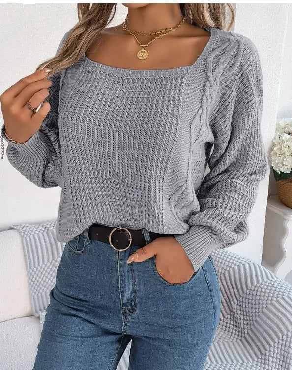 Pull en tricot décontracté pour femmes avec surface structurée et design de tresses romantiques Chic und Stil