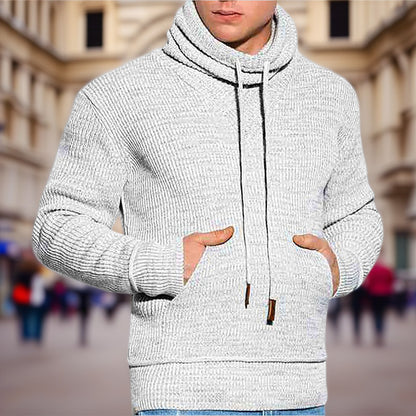 Pull en tricot pour hommes avec col haut et poches latérales Chic und Stil