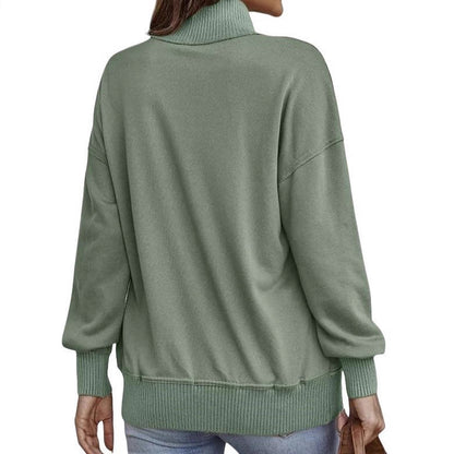 Pull sportif pour femmes de style vintage avec col montant et boutons pression Chic und Stil