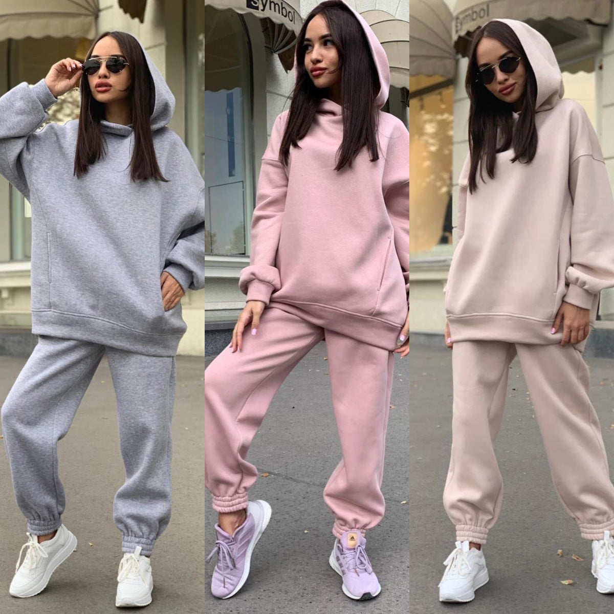 Dames Ensemble de hoodie et de jogging sportif au design décontracté avec capuche Chic und Stil