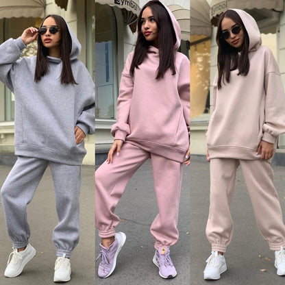 Dames Ensemble de hoodie et de jogging sportif au design décontracté avec capuche Chic und Stil