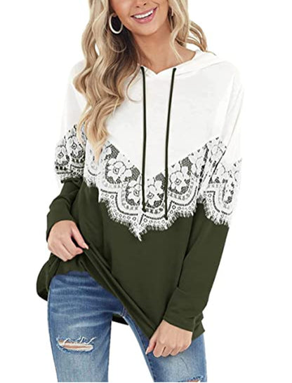 Dames Hoodie élégant avec applications en dentelle Chic und Stil