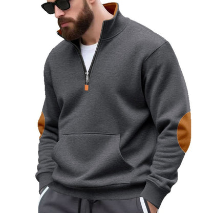 sporty pull for men with half-zip and practical kangaroo pocket Chic und Stil